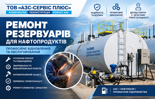 Ремонт резервуарів для пального та нафтопродуктів